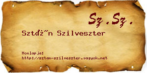 Sztán Szilveszter névjegykártya